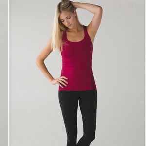 Lululemon Cool Racerback Workout Tank Top Berry Rumble Mesh Size 2